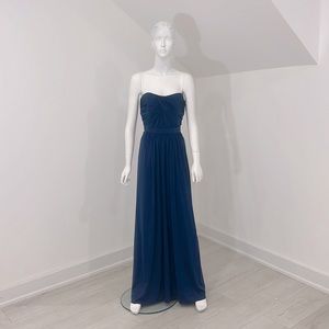 NWT SAMPLE SALE Dessy size 10 Estate Blue Teal matte jersey PRISTINE CONDITION